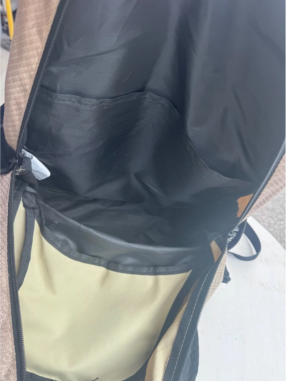 PUMA Backpack Tan Gold Black Multi Pocket School Travel Bag Logo Wear